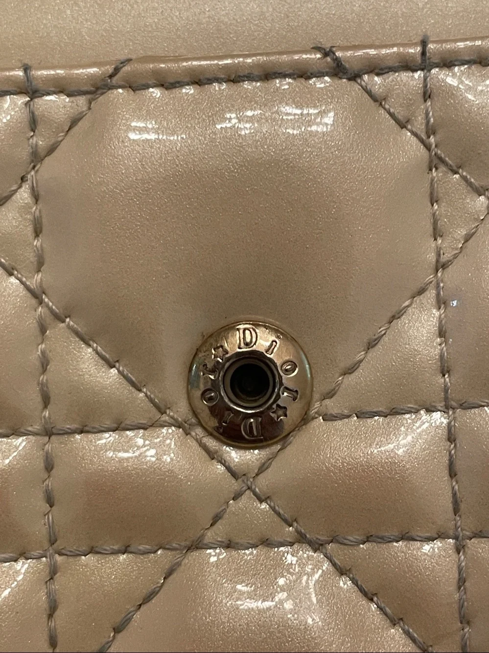 Christian Dior Cannage Patent Leather Lady Dior Rendezvous Wallet AS IS